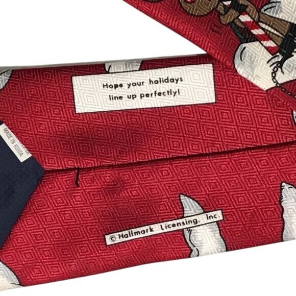 Hallmark Christmas Collection Novelty Tie 1990's Santa Golfing Rudolph 59" - Picture 6 of 11
